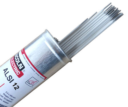 Alu Elektroden 2,5 und 3,2 mm (Millimeter), Schweißelektroden zum Aluminium schweißen mit 12% (Prozent) Silizium-Anteil. Stabelektroden DC+ umhüllt für Werkstoff 32581. Klassifizierung E4043 / Al 4047A