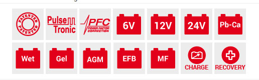 Erhaltungsladegerät für verschiedene Kfz Batterie-Typen mit 6, 12 und 24 Volt Boost, Puls Impuls laden für Pb-Ca, WET, GEL, AGM, EFB, MF Erhaltungsladegerät, kurz ein Kfz Batterieladegerät welches den optimalen Ladezustand nach dem Laden konstant hält