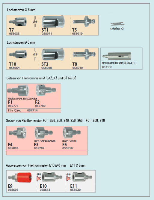 Matrizensatz KFZ Reparatur Mercedes Benz