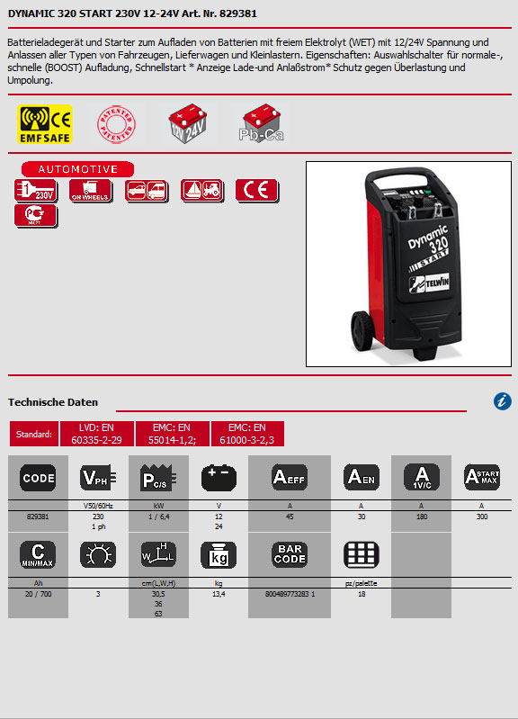 Magnum™ Autobatterie 12/24V 110A Ladegerät Kfz Pkw Ladegerät Batterie  Starthilfe