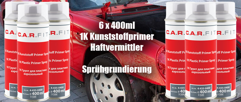 Kunststoffprimer, 1K Kunststoff Grundierung, Haftvermittler für die Autolackierung. Ein Plastic Primer für Oberflächen. Für Auto Kfz Fahrzeug.