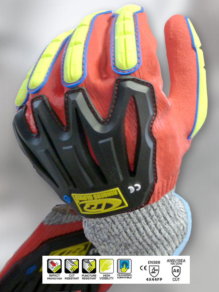 Mechaniker Handschuhe, Montagehandschuhe Stoßschutz, Schnittschutz, Nitril Vollbeschichtung, Ringers-Gloves 068