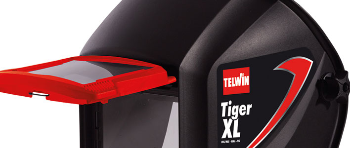 Schweißerhelm für E-Hand Elektroden MMA, MIG/MAG, WIG schweißen, Tiger XL von Telwin