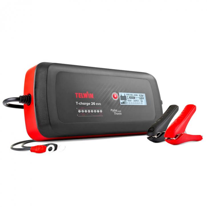 Telwin T-Charge 26 EVO: 12V/24V Premium-Ladegerät für alle Batterietypen (inkl. Lithium)