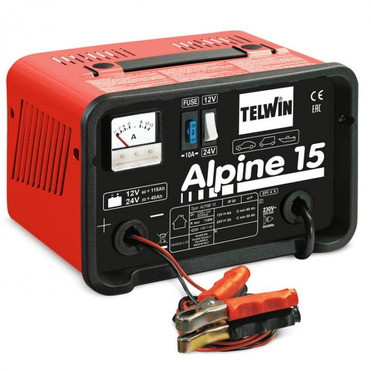 Telwin Alpine 15: Zuverlässiges 12V/24V Ladegerät für WET-Nassbatterien