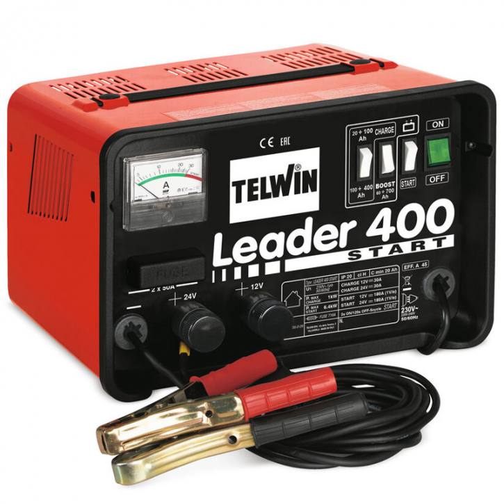 Telwin Leader 400 Start 12V/24V: Starthilfe für Benzin- & Dieselmotoren (bis 70 PS)
