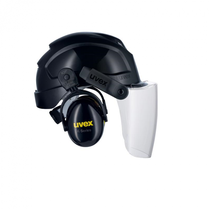 uvex pheos B-S-WR Profi-Set: 3-in-1 Industrieschutzhelm mit Magnet-System