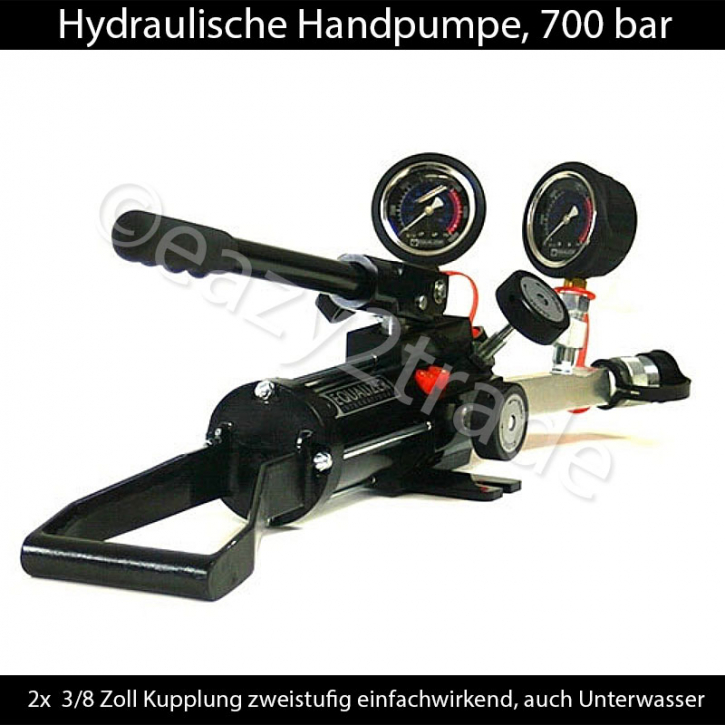 Hydraulische Handpumpe 700 Bar | einfachwirkend, zweistufig | zwei 3/8 Zoll Kupplungen | HP350D