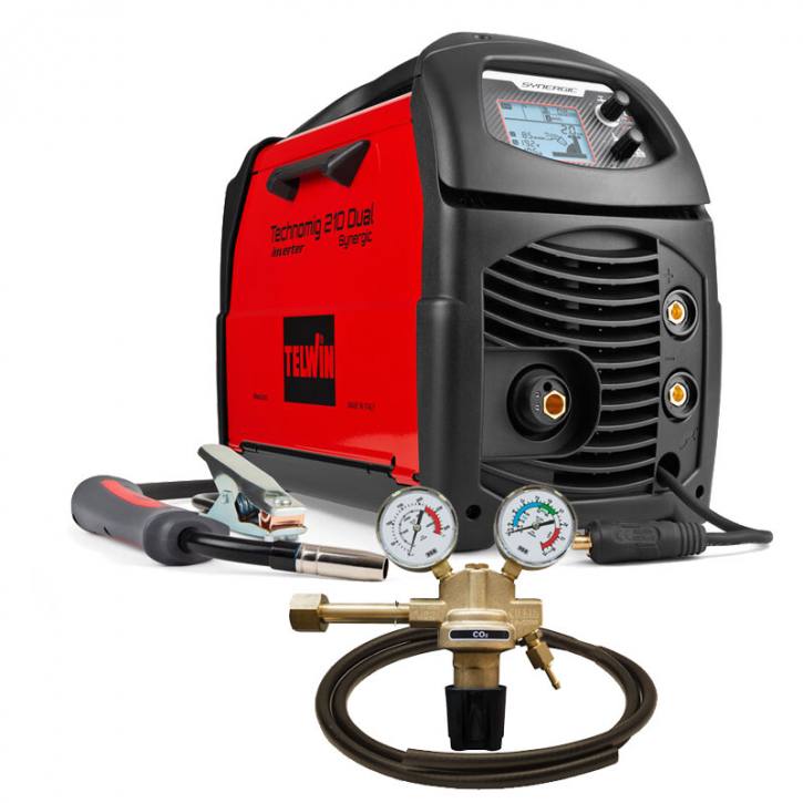 Technomig 210 Dual Synergic MIG/MAG DC, Fülldraht, Löten Schweißgerät max. 200A Inverter
