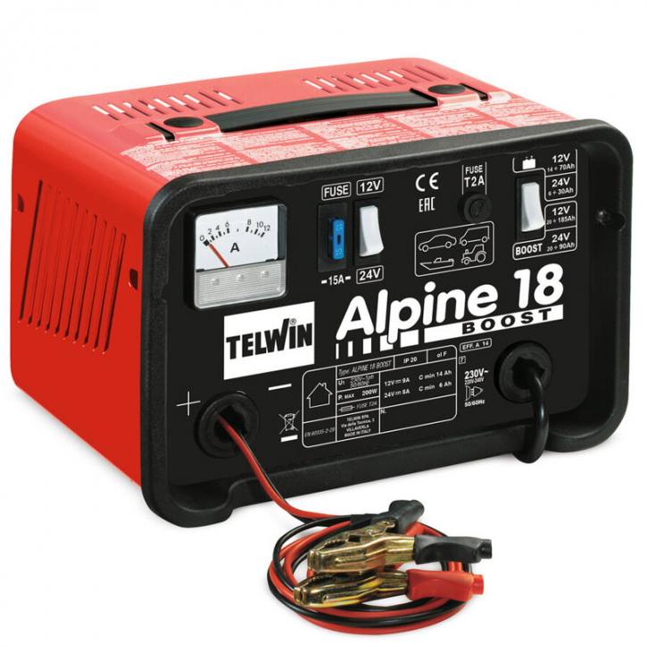 Telwin Alpine 18 Boost: 12V/24V Ladegerät mit BOOST für WET-Batterien