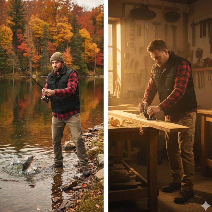 Steppweste Herren Weste mit Nierenschutz Gr. S