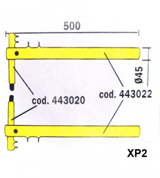 Armpaar Punktschweißanlage 500 mm Aufnahme Ø 45 mm PTE + PCP  XP2