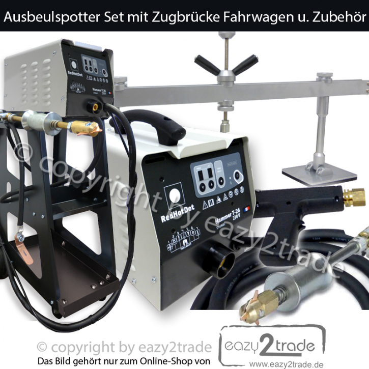 Ausbeulspotter für Karosserie Instandsetzung | 3800A Hammer T-26 | inkl. Fahrwagen, Zugbrücke, Zubehör