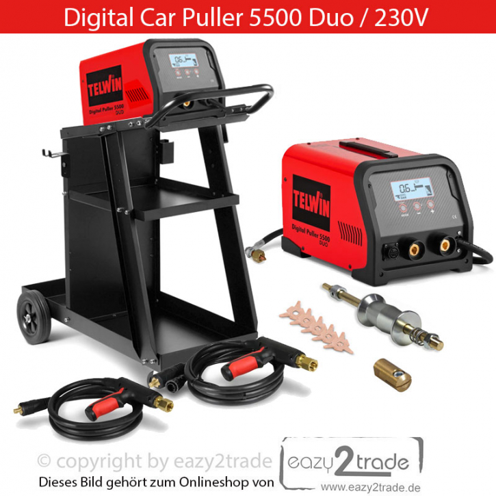 Ausbeulspotter Digital Car Dent Puller 5500 Duo inkl. 2 Punktschweißpistolen u. Fahrwagen