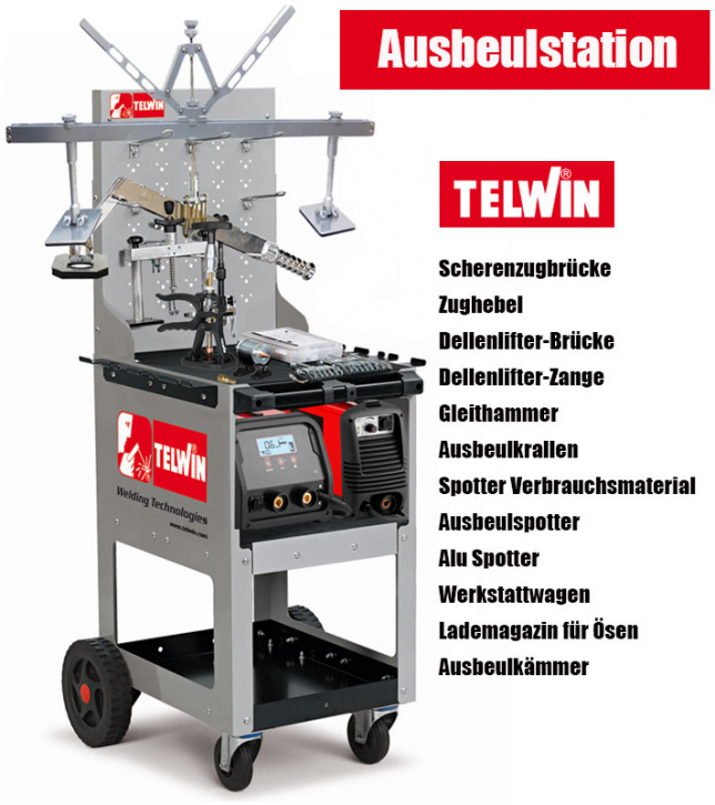 Ausbeulsystem Werkstatt Karosserie für Alu und Stahl