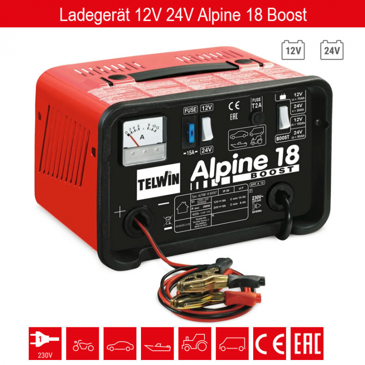 Batterieladegerät, automatisches Autoladegerät für 12V / 24V