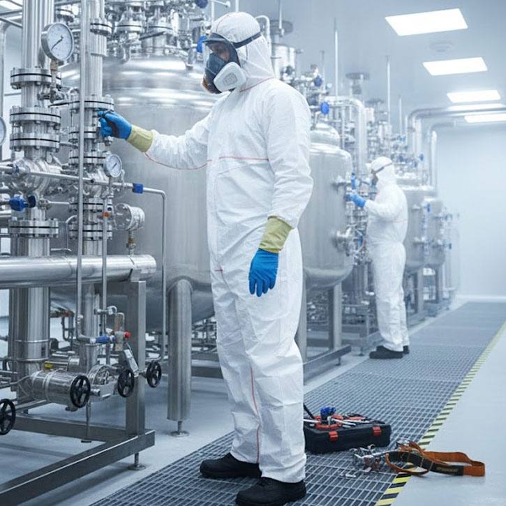 Chemikalienschutzanzug Kat. 3 Typ 5/6 weiß Gr. XL, XXL | 10 Stück Chemikalienschutzanzug Kat. 3 Typ 5/6 weiß Gr. XL, XXL | 10 Stück