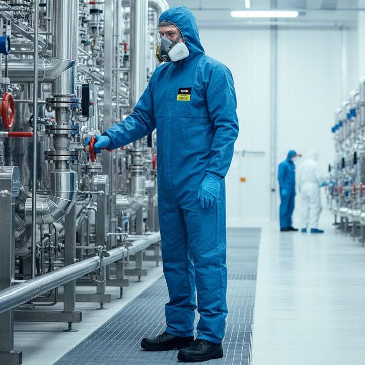 uvex Chemikalien Schutzanzug Typ 5,6 blau Modell "Air" Art. 89976 | 10 Stück