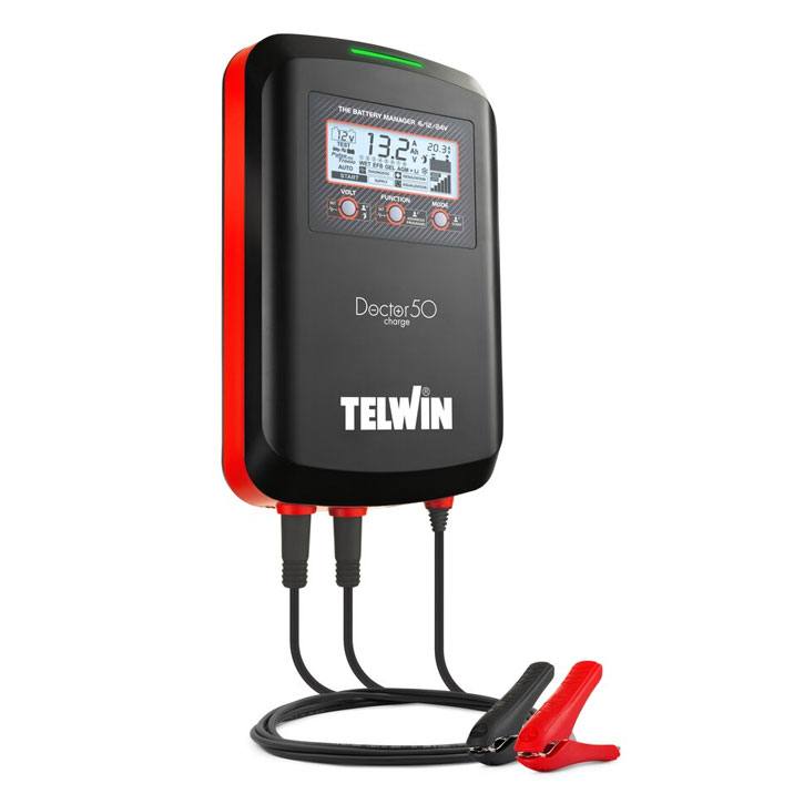 Telwin Doctor Charge 50 Professioneller 6V/12V/24V Battery Manager mit Starthilfe