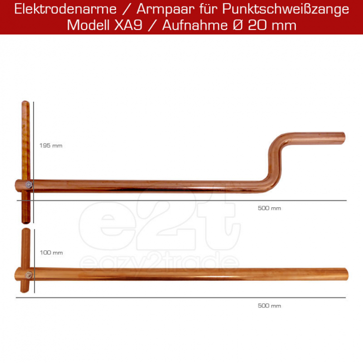 Armpaar XA9 Elektrodenarm Punktschweißarm Punktschweißelektrode