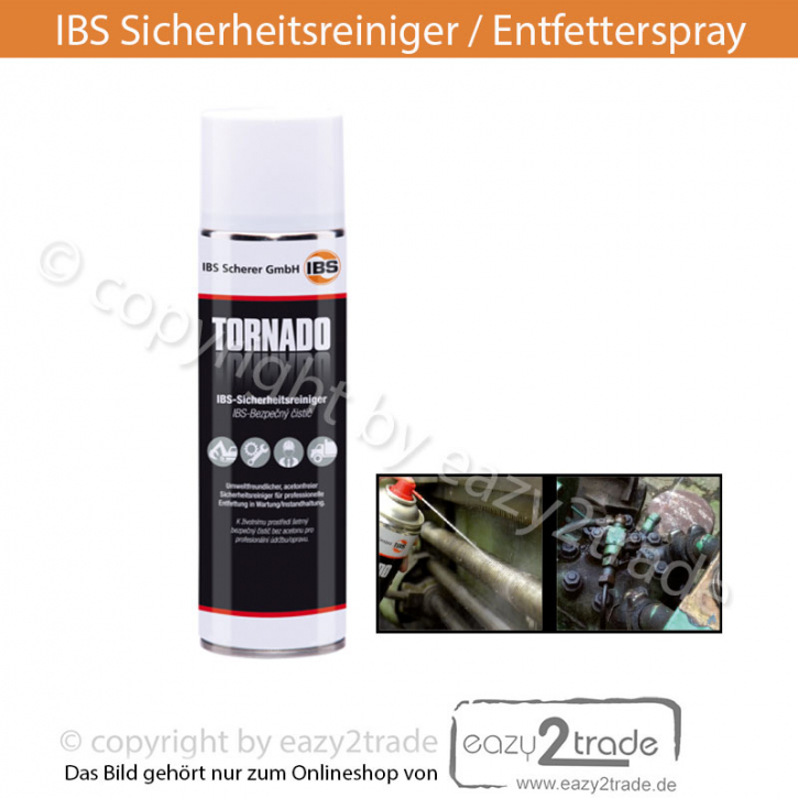 Entfetterspray, Kaltreiniger | IBS Sicherheitsreiniger Tornado | 1 VPE á 12 Dosen | Industrie- u. Werkstattbedarf