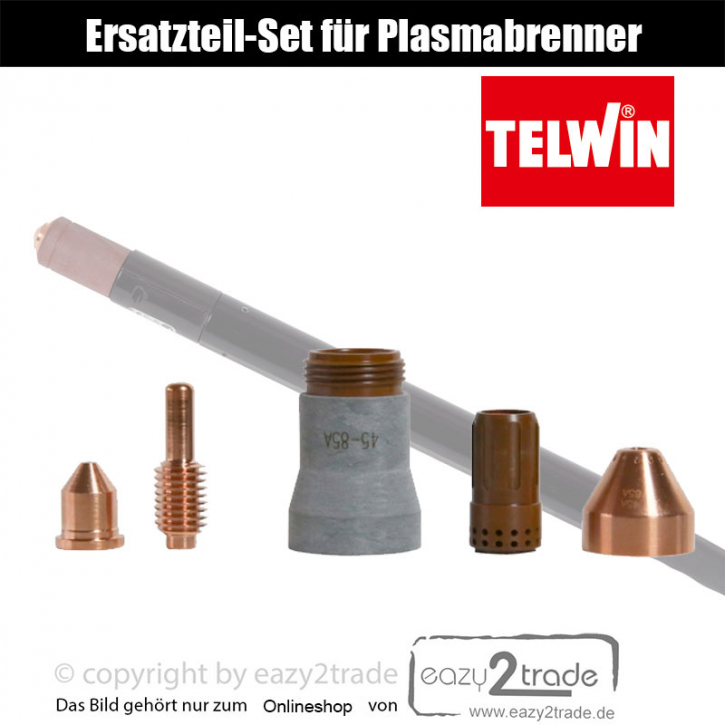 Verschleißteile Ersatzteile für Plasmabrenner PXA Telwin | 45 - 125 Ampere | 5-tlg. Zubehör Set