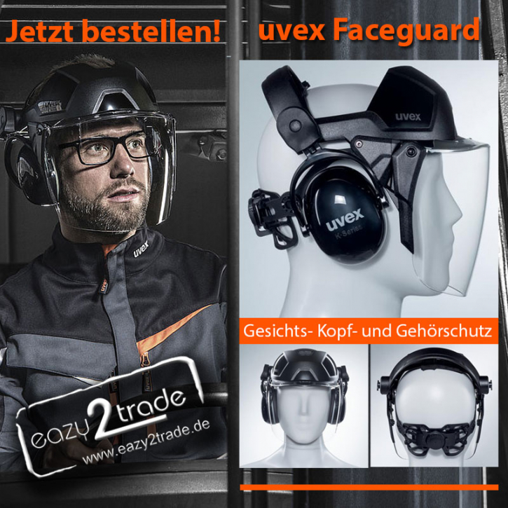 Gesichtsschutz uvex faceguard Kopfschutz, Schutzvisier mit Gehör