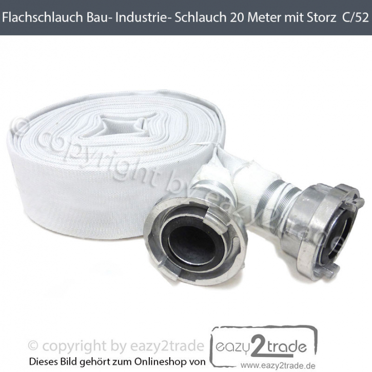 Bau- u. Industrieschlauch Flachschlauch Storz C52 20 Meter