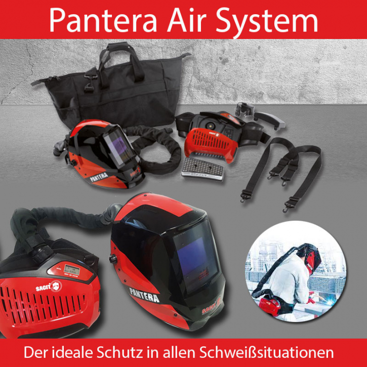 Schweißhelm mit Frischluftzufuhr | Frischlufthelm Pantera Air System mit Gebläseeinheit