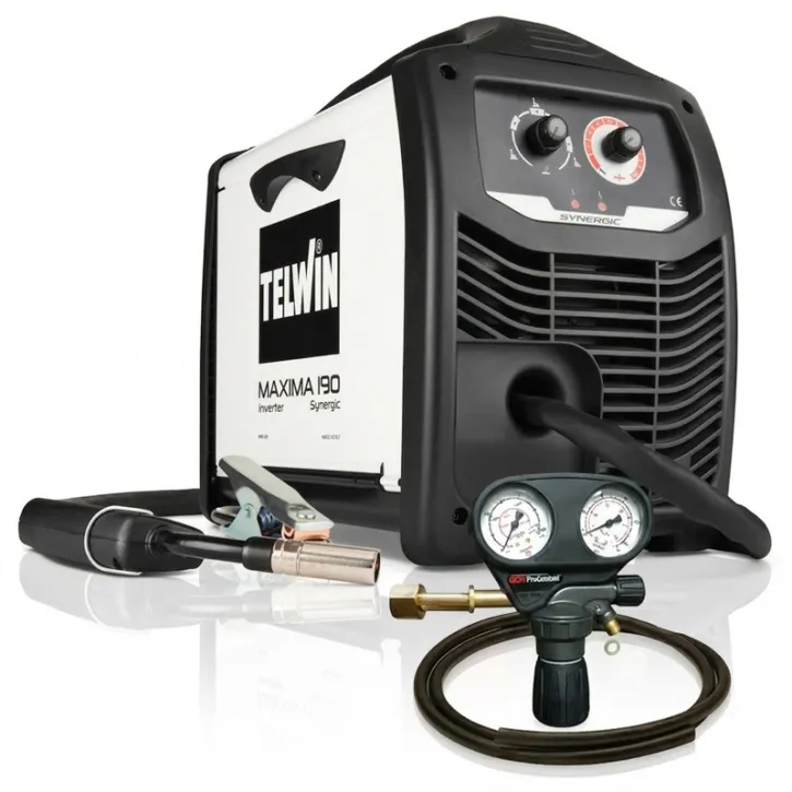 Maxima 190 Synergic Set Fülldraht ohne Gas, MIG/MAG-Schweißen inkl. Druckminderer