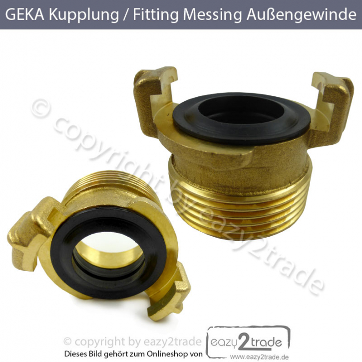 Geka Kupplung | Fitting Messing | Schlauchkupplung Außengewinde von 3/8 bis 1 1/2 Zoll
