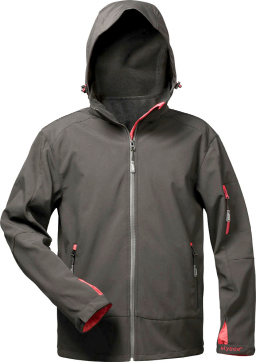 Softshelljacke mit Kapuze Herren elysee schwarz-rot Gr. XXL
