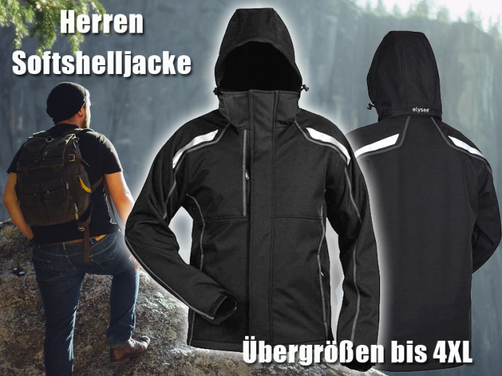 Softshelljacke schwarz Herren Größe M, L