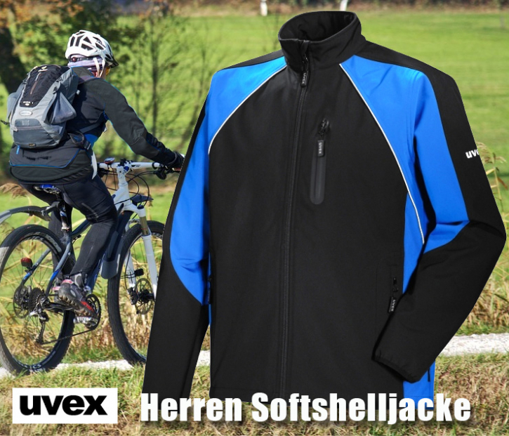 Herren Softshelljacke uvex schwarz/blau