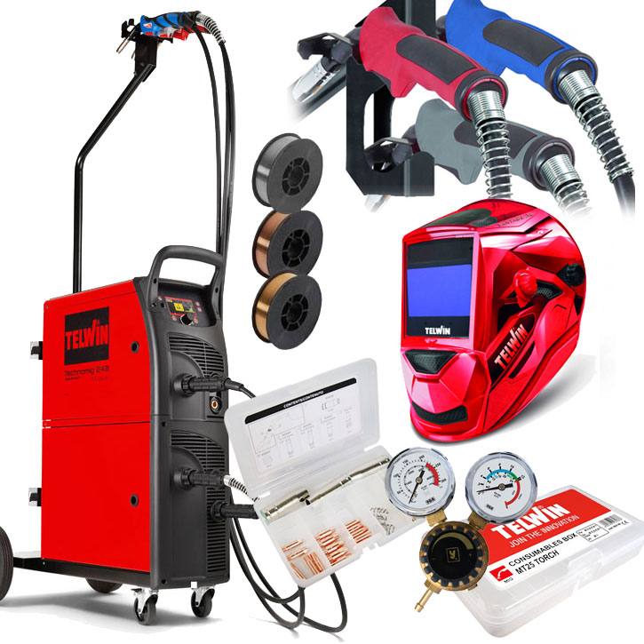 Telwin Technomig 243 WAVE Set | Profi Karosserie-Kombi-Schweißgerät