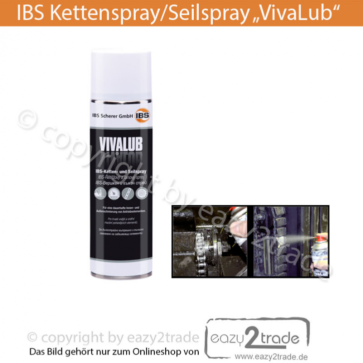 Kettenspray | Seilspray VivaLub | synthetisches Schmiermittel | 1 VPE á 12 Dosen | IBS Scherer