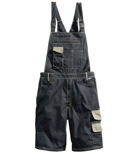 Kurze Herren Arbeitslatzhose schwarz beige Gr. 44 - 64 von Korsar