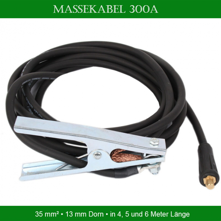 Massekabel 300A 35mm² 13 mm Dorn 4, 5, 6 Meter