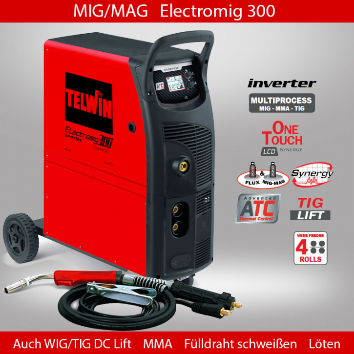 MIG/MAG Schweißgerät Inverter max. 300A Electromig 300 Synergic