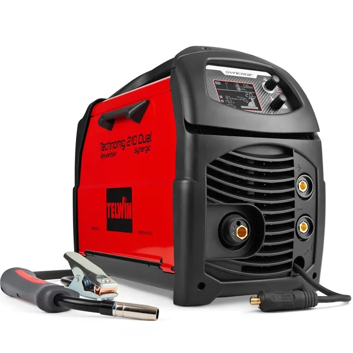 Telwin Technomig 210 Dual Synergic Multiprozess Schweißgerät | 200A Inverter für MIG/MAG, Fülldraht & Löten