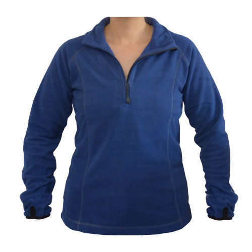 Fleecepullover Gr. Damen blau Crossover Übergrößen