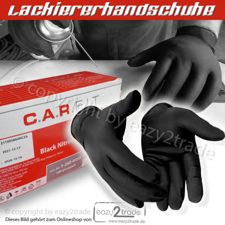 Nitril Handschuhe, Einweg Nitrilhandschuhe, lackieren und mehr | Farbe schwarz Gr. L, XL | Dicke 6 MIL | 100 Stück