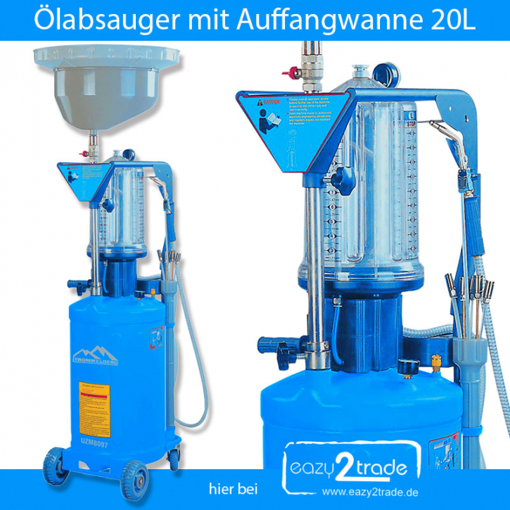 Ölabsauger mit Öl-Auffangwanne 20L Motor Getriebe Kfz Ölwechsel