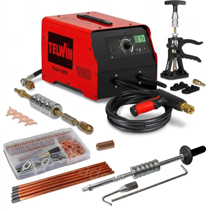 Telwin Puller 5000, das professionelle Ausbeulspotter Set mit Dellenlifterzange