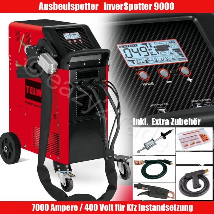 Karosserie Spotter Punktschweißgerät Ausbeulspotter 400V / 7000 Ampere | Digital Spotter 9000 inkl. Zubehör