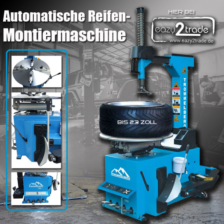 Reifenmontagegerät | automatische Reifen Montiermaschine 1885 | Spannbereich bis 23 Zoll | Trommelberg