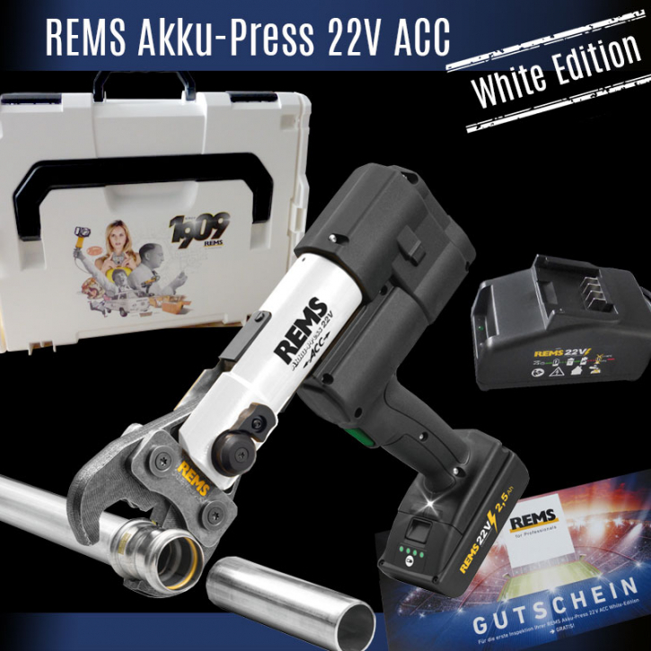 Rems Radialpresse Akku-Press mit Zwangsablauf für Press-Verbindungen Ø 10-108mm (110)