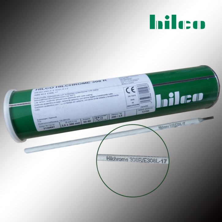 Edelstahl-Elektroden rutil umhüllt 2,5mm E308L-17 Hilco Hilchrome 308R