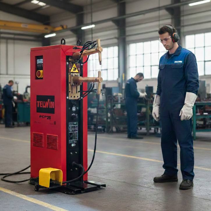 Telwin PCP 28 LCD – Pneumatische Säulen-Punktschweißmaschine mit digitaler Mikroprozessorsteuerung