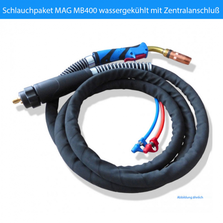 Schlauchpaket MAG Brenner MB400 wassergekühlt | 3, 4 oder 5 Meter Schlauchlänge | Draht 0,8-1,2 mm |Euro ZA